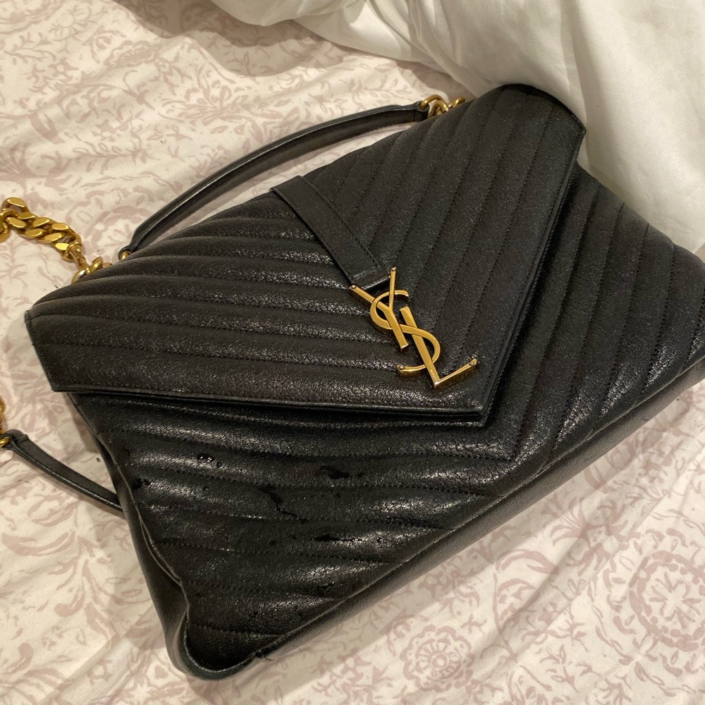 Saint Laurent Envelope large bag in quilted grain